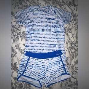 Eddie Bauer Blue and White Kids' 2pcs swim suit